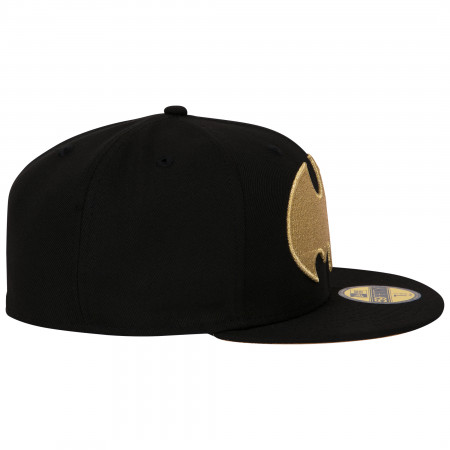 Batman Gold Logo Black Colorway New Era 59Fifty Fitted Hat