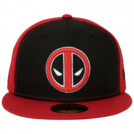 Deadpool Logo Black & Red Panels New Era 59Fifty Fitted Hat