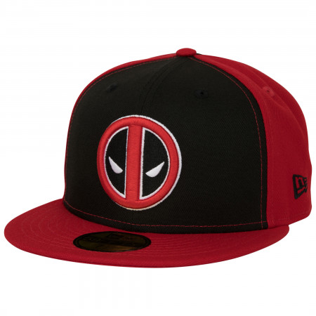 Deadpool Logo Black & Red Panels New Era 59Fifty Fitted Hat