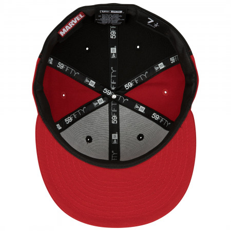 Deadpool Logo Black & Red Panels New Era 59Fifty Fitted Hat