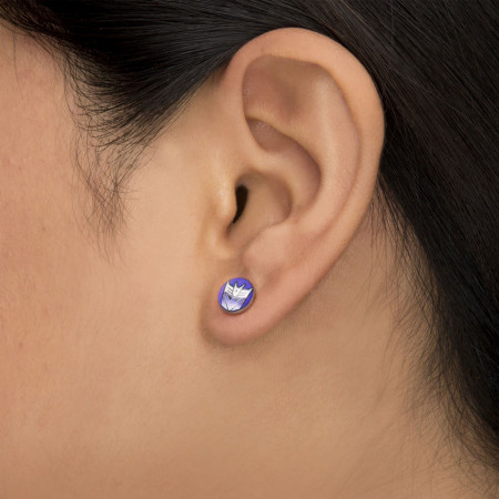 Transformers Decepticon Symbol Stud Earrings