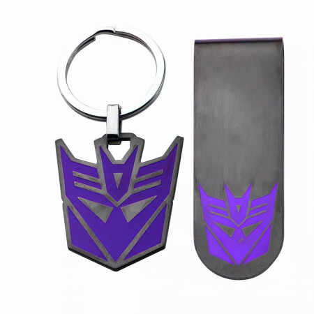 Transformers Decepticon Money Clip and Keychain Set