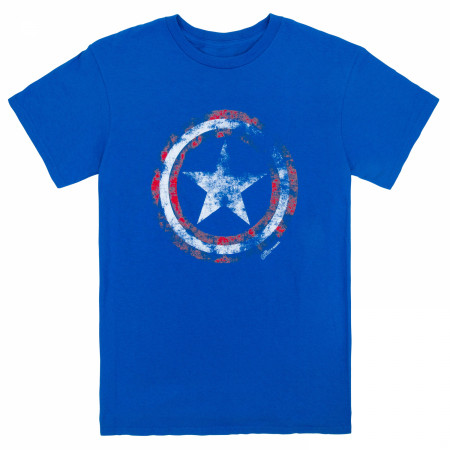 Captain America Distressed Shield Royal Blue T-Shirt