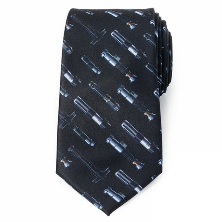 Star Wars Black Lightsaber Pattern Men's Neck Tie