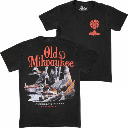 Old Milwaukee Ducks Front and Back Print T-Shirt