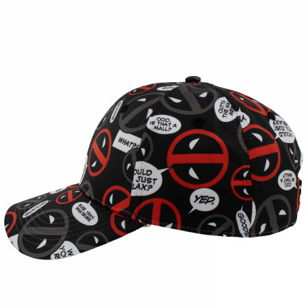 Deadpool Logos and Quotes Collage Snapback Hat