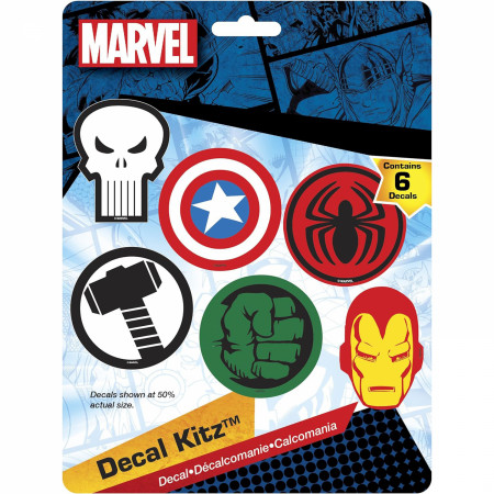 Avengers Classic Logos 6-Piece Car Decal Kit