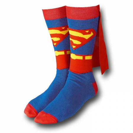 Superman Crew Socks With Cape