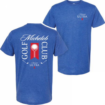 Michelob Golf Club Blue Colorway Front and Back Print T-Shirt