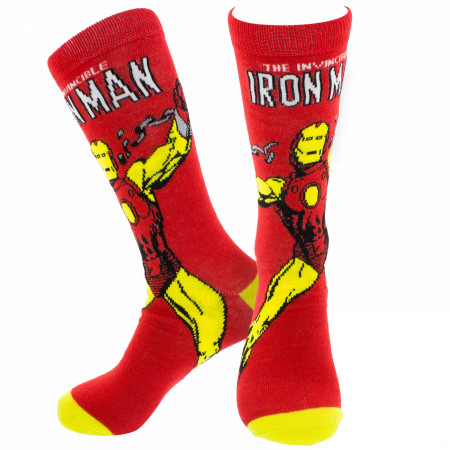 Iron Man Retro Character Cover Crew Socks