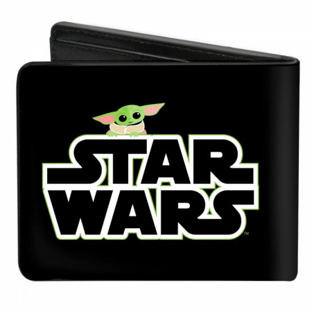 Star Wars The Mandalorian The Child Grogu Peeking Vegan Leather Wallet