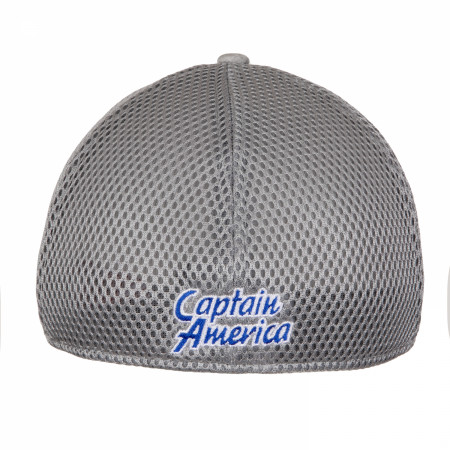 Captain America Symbol Grey Shadow Tech New Era 39Thirty Fitted Hat