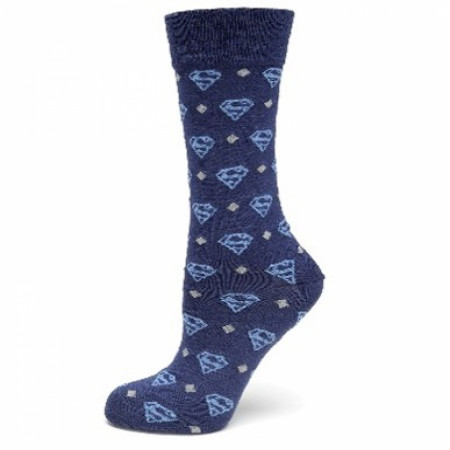 Superman Logo Diamond Pattern Dress Socks