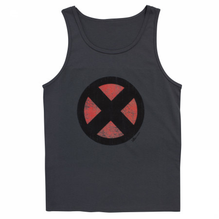 X-Men Distressed Symbol Men's Dark Grey Tank Top