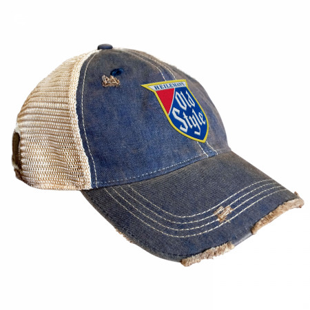 Old Style Logo Patch Navy Colorway Distressed Adjustable Hat