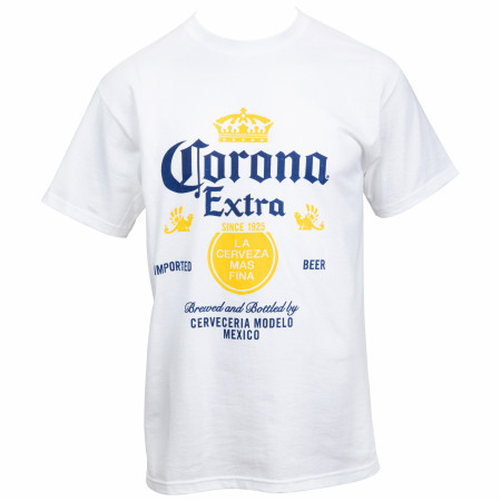 Corona Extra Bottle Label White T-Shirt