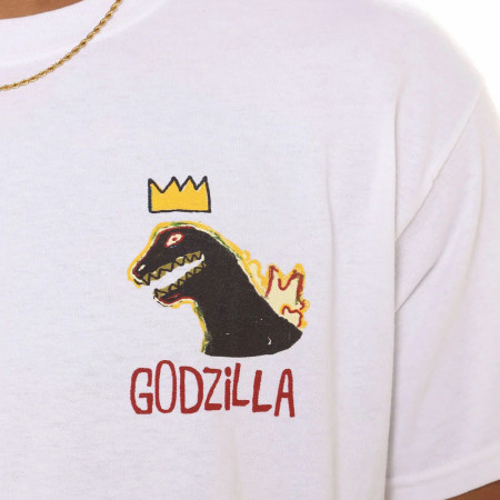 Godzilla Doodle with Crown Front and Back Print T-Shirt