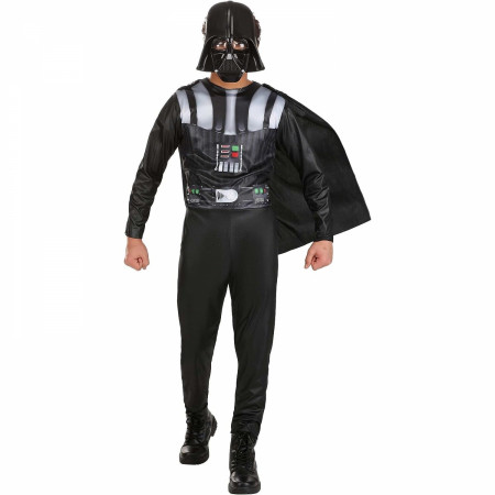 Star Wars Darth Vader Jumpsuit with Detachable Cape and 3D Half Mask Boy's Costume