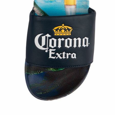 Corona Extra Logo Beach Scene Men's Slide Sandals