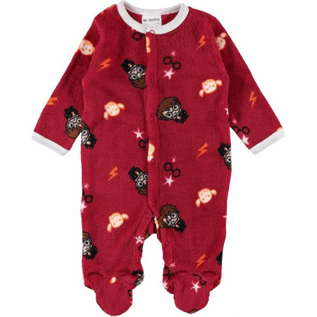 Harry Potter House Mascot Print Baby Long Sleeve Footie Pajamas