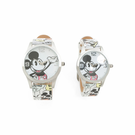 Disney Mickey Mouse His and Hers Watch Set with Rubber Band