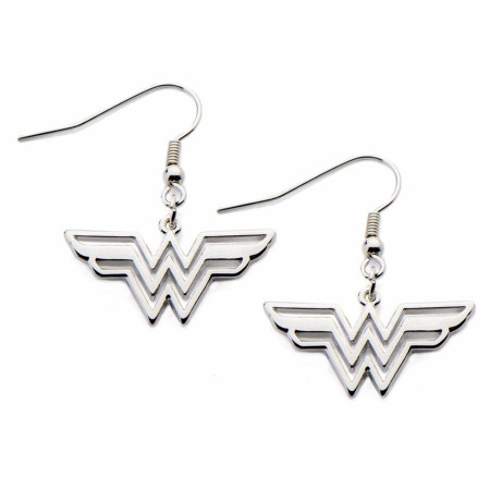 DC Comics Wonder Woman Symbol Stainless Steel Hook Dangle Earrings