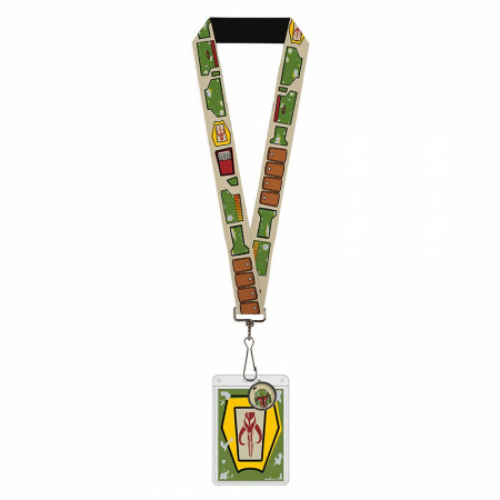 Mandalorian Boba Fett Character Armor Charm Badge Holder Lanyard