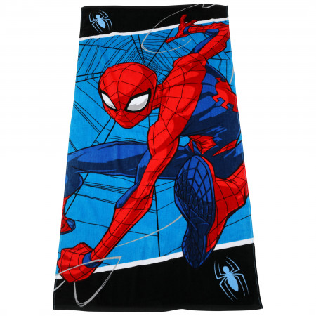 Spider-Man On The Web Beach Towel