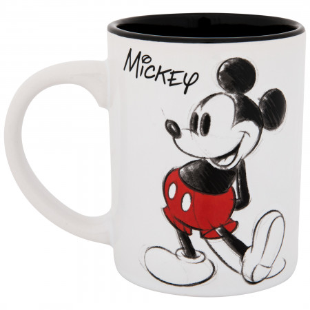 Mickey and Minnie Mouse Classic Sketches 14oz. Relief Mug