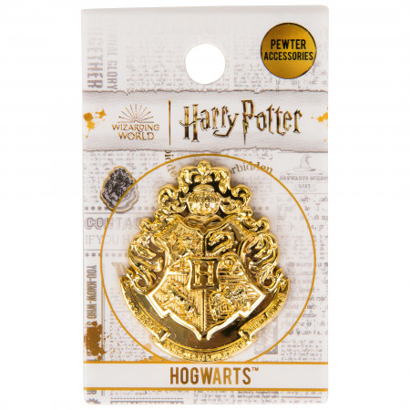 Harry Potter Hogwarts Golden Crest Pewter Lapel Pin