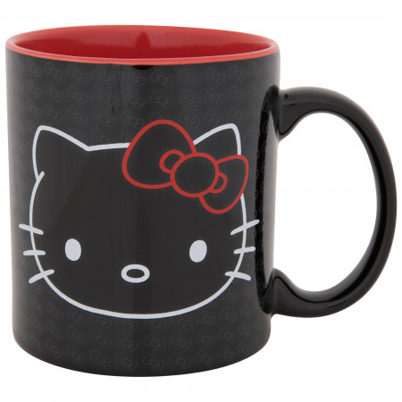 Hello Kitty Black and Red Bows 20oz Jumbo Ceramic Mug
