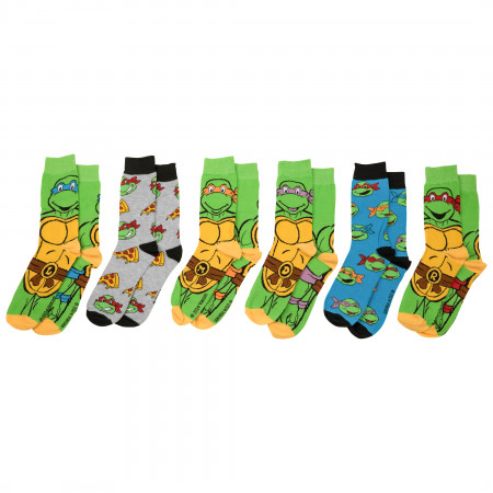 Teenage Mutant Ninja Turtles Men's 6-Pair Pack of Crew Socks