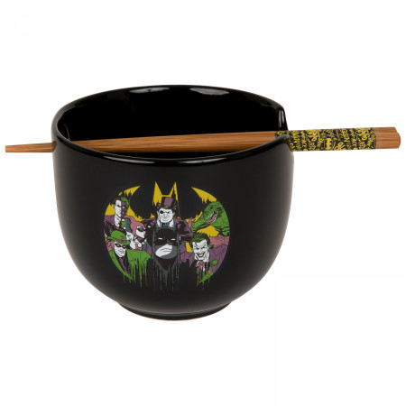 Batman and Villains Ramen Bowl with Chopsticks
