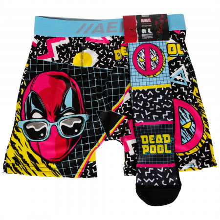 Deadpool Neon Boxer Briefs Underwear and Sock Set