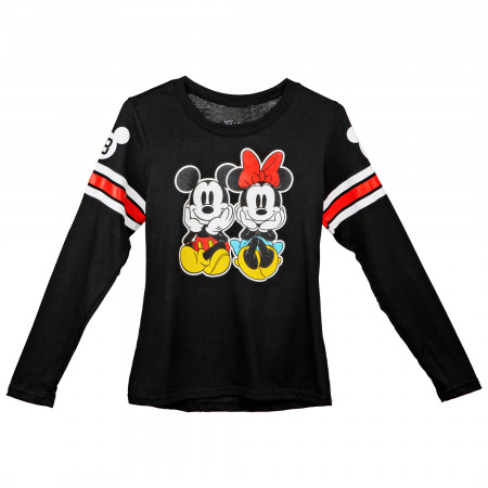 Disney Mickey & Minnie Mouse Two of a Kind Juniors Long Sleeve Shirt