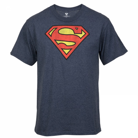 DC Comics Superman Logo Navy Heather T-Shirt